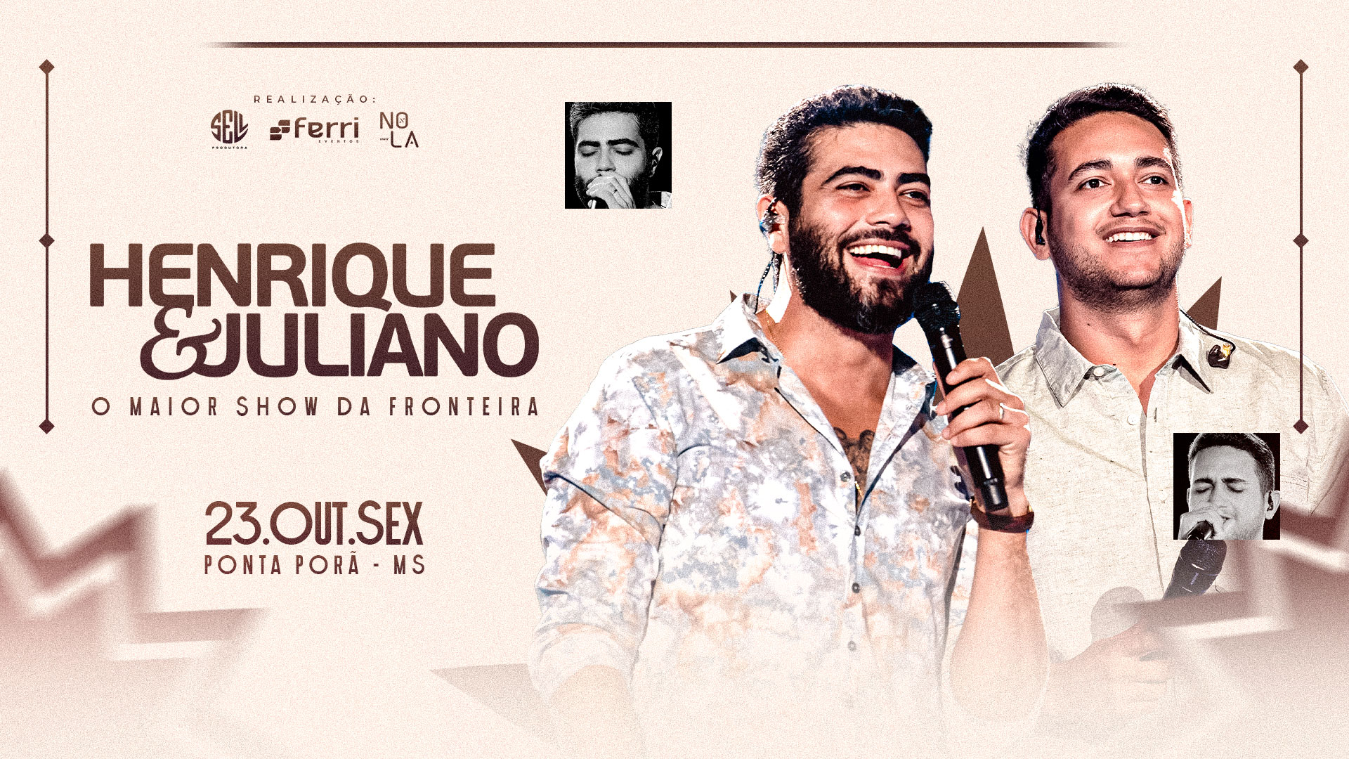 Arte oficial do show Henrique e Juliano em Ponta Porã